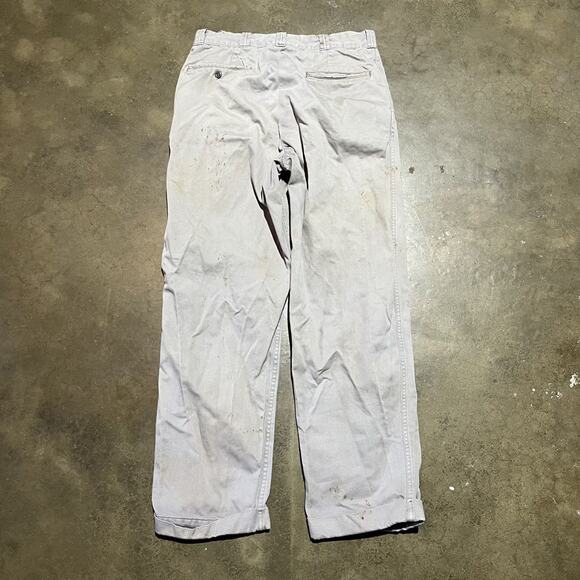 Vintage 50s Big Mac Grey Sanforized Sail Cloth Chinos 30x29 - Picture 4 of 6